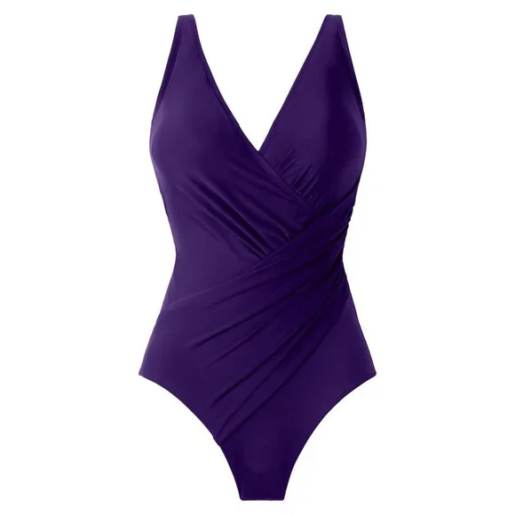 🆕 MIRACLESUIT Oceanus Slimming One Piece Swimsuit 12 Purple - Picture 7 of 11